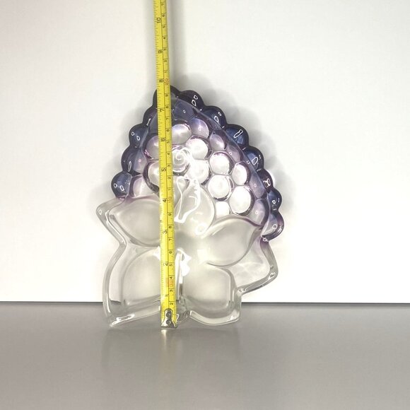 Walther Glass Grape Cluster Purple and Clear Dish - Picture 3 of 4